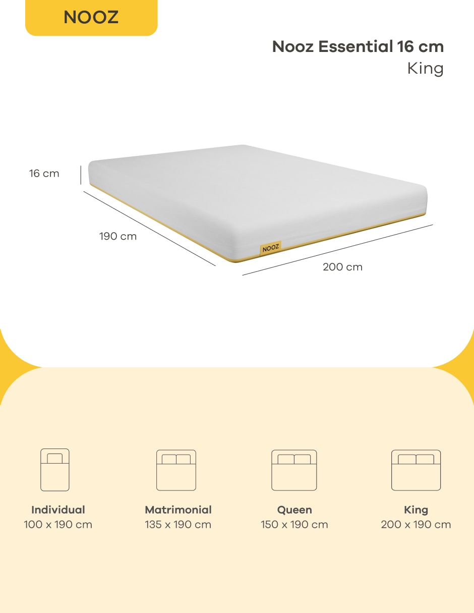 Colchón en caja essential low 16 cm + almohada responsive 2 pack 7